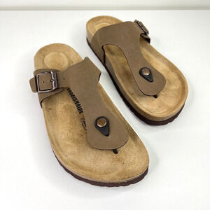Cushionair Women's Size 9 Leah Cork Footbed Thong Sandal‎